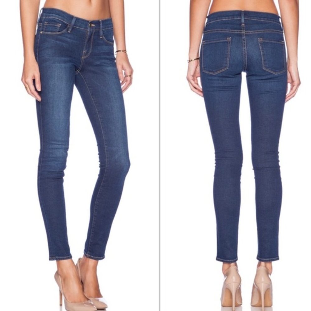 FRAME DENIM Le Skinny De Jeanne Columbia Road Logo Hardware Skinny Jeans